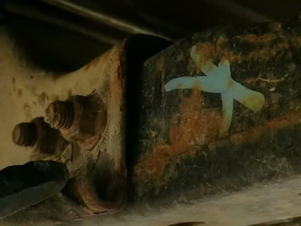 Corrosion collected in a seam